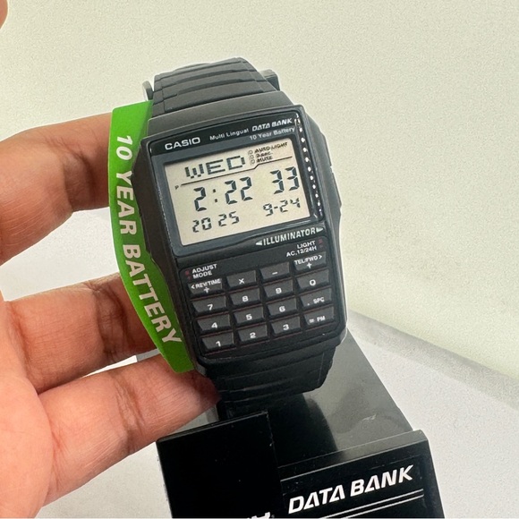 Casio Men Calculator Watch
Rubber Plastic 
Black 
Data bank - Picture 2 of 13